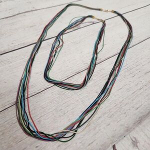 Multi-Strand Colorful Thread Necklace